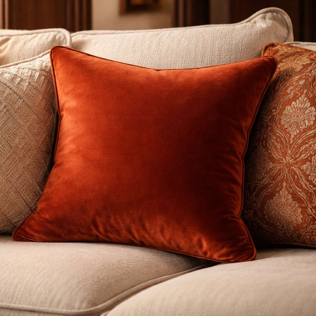 Malini Luxe Paprika Cushion
