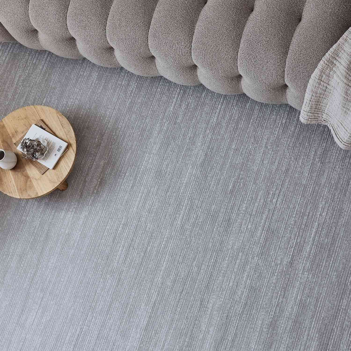 Carmel Grey-Cream Striped Rug | 6020