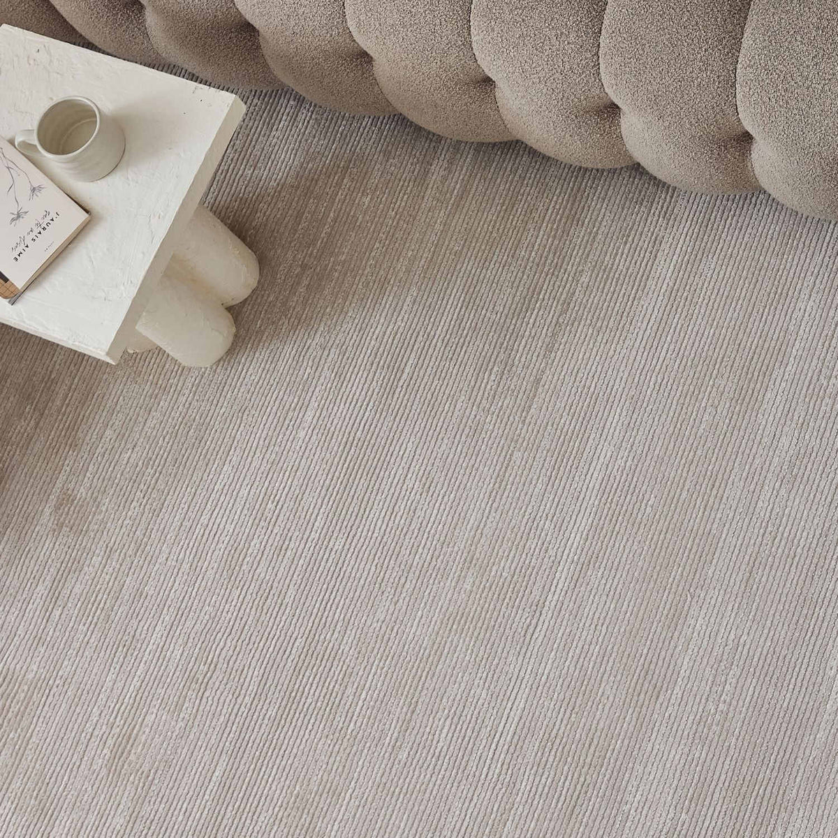 Carmel Beige-Cream Striped Rug | 6020
