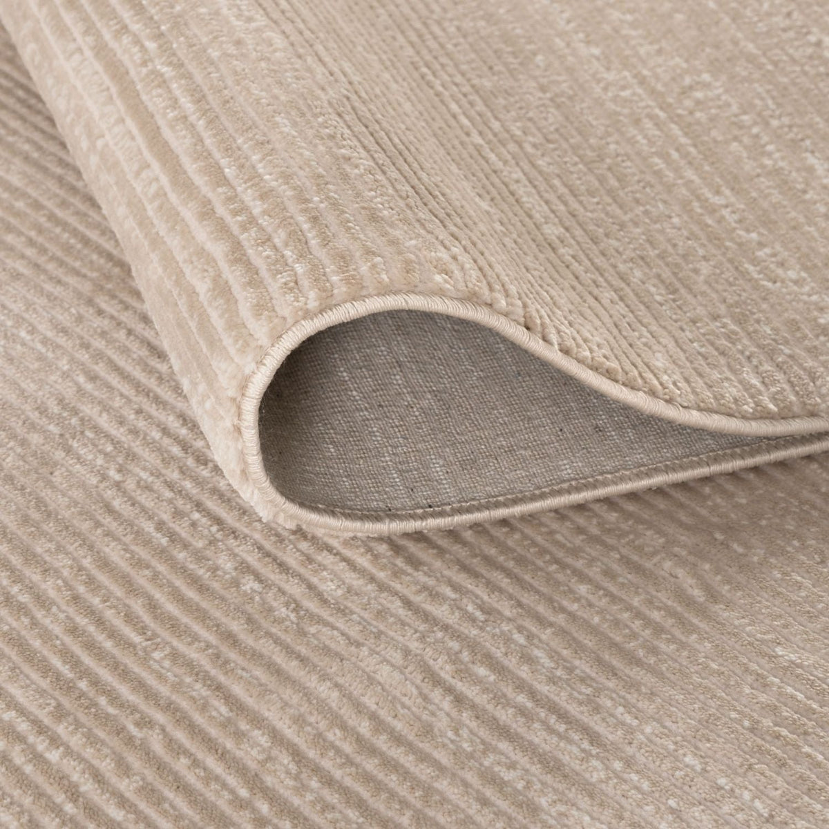 Carmel Beige-Cream Striped Rug | 6020