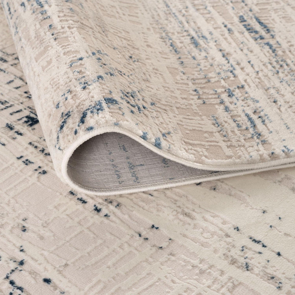 Carmel Cream-Blue Abstract Rug | 6030