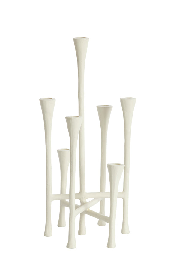 Candle stick 7L 26x23x45 cm OLIVIER cream