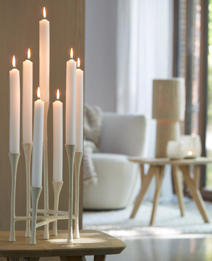 Candle stick 7L 26x23x45 cm OLIVIER cream