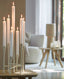 Candle stick 7L 26x23x45 cm OLIVIER cream
