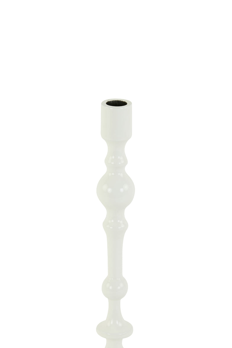 Candle stick 10x42 cm SHEVA shiny white
