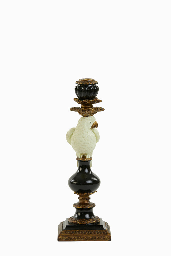 Candle stick 11x10x30 cm NYASA antique bronze-black-cream