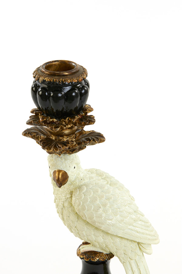 Candle stick 11x10x30 cm NYASA antique bronze-black-cream