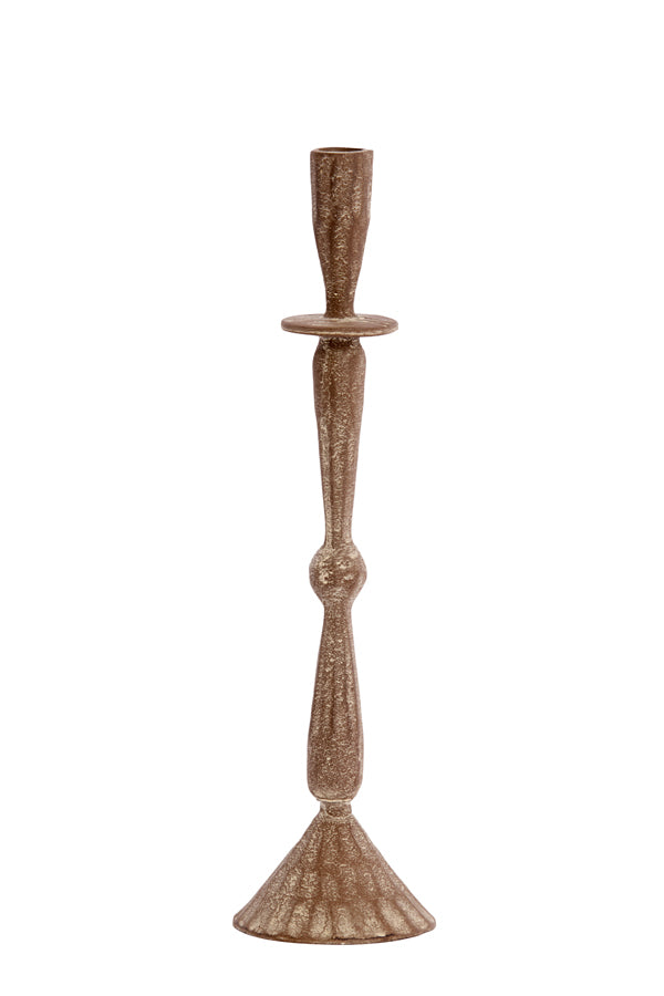 Candle stick 10,5x39 cm CASANDRA antique brown-grey