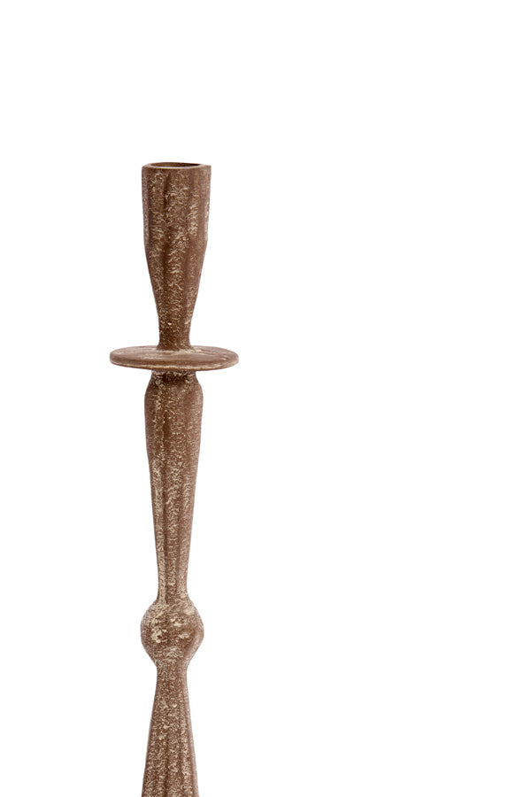 Candle stick 10,5x39 cm CASANDRA antique brown-grey