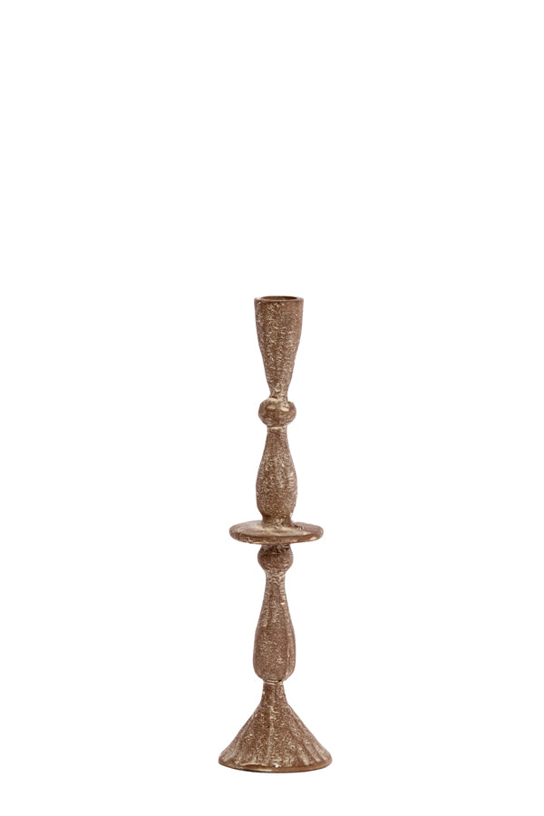 Candle stick 7x28,5 cm CASANDRA antique brown-grey