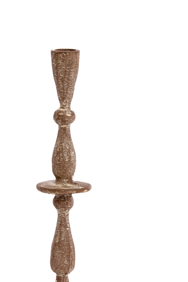 Candle stick 7x28,5 cm CASANDRA antique brown-grey