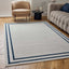 Carmel Cream-Blue Bordered Rug | 6060