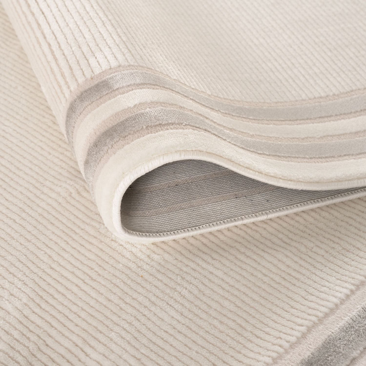 Carmel Cream-Grey Bordered Rug | 6060