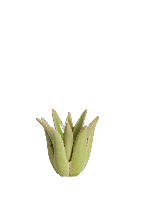 Candle stick 11,5x11,5 cm CACTUS ceramics light green