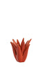 Candle stick 11,5x11,5 cm CACTUS ceramics orange