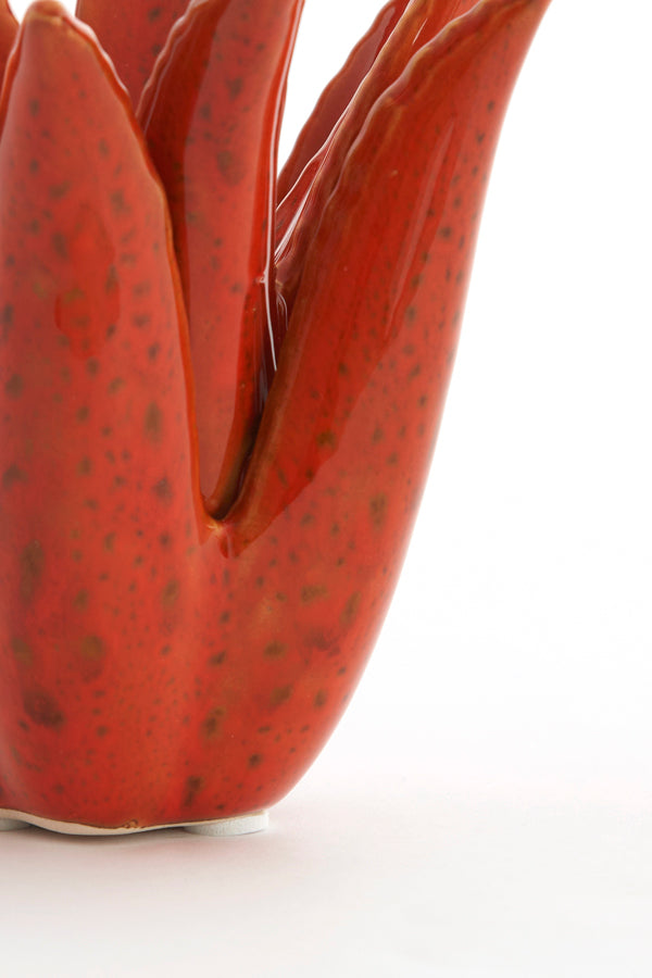Candle stick 11,5x11,5 cm CACTUS ceramics orange