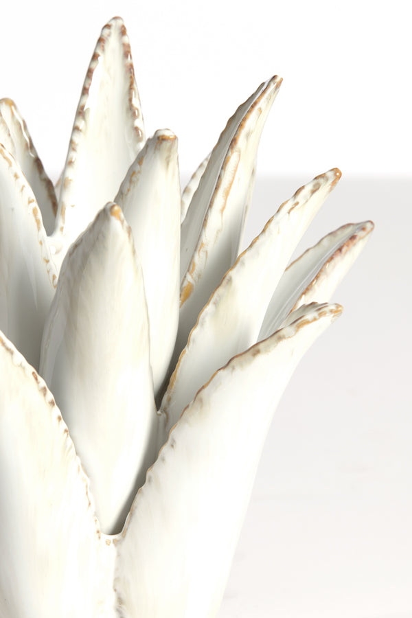 Candle stick 13x16 cm CACTUS ceramics cream