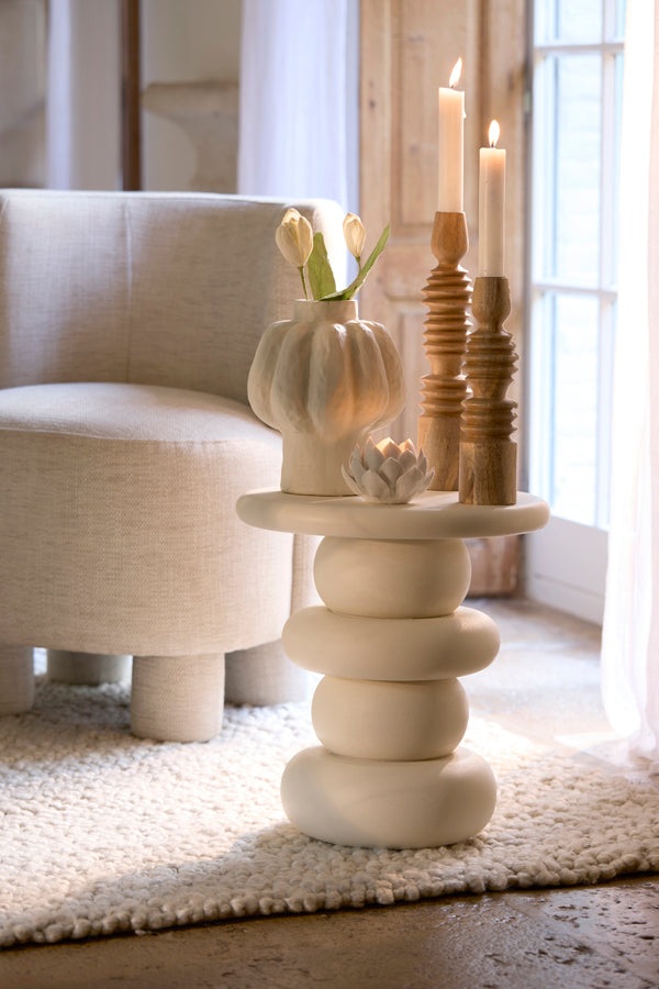 Candle stick 7,5x28 cm AFIFE wood natural