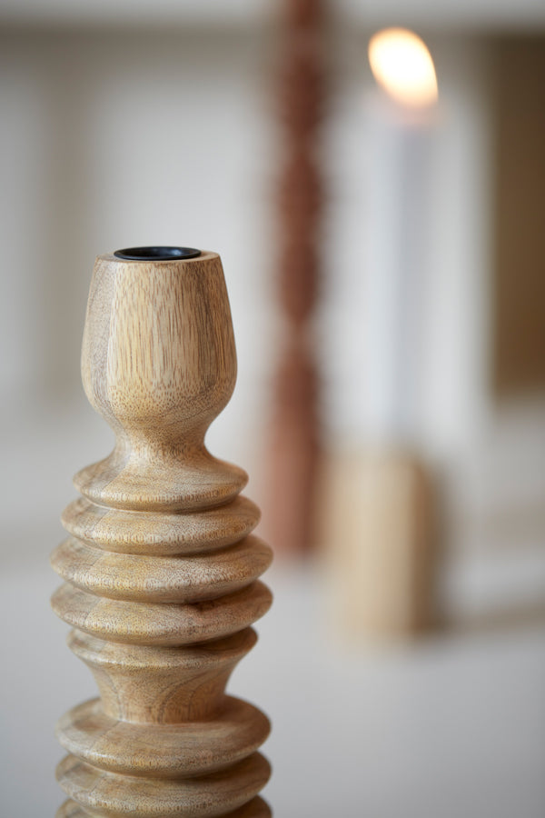 Candle stick 7,5x36 cm AFIFE wood natural