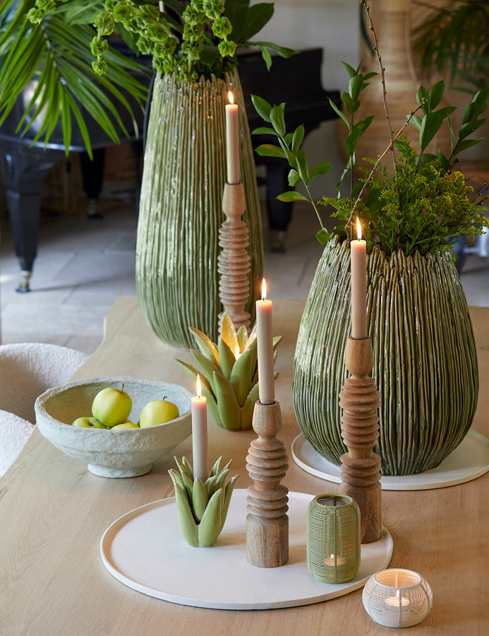 Candle stick 7,5x45,5 cm AFIFE wood natural