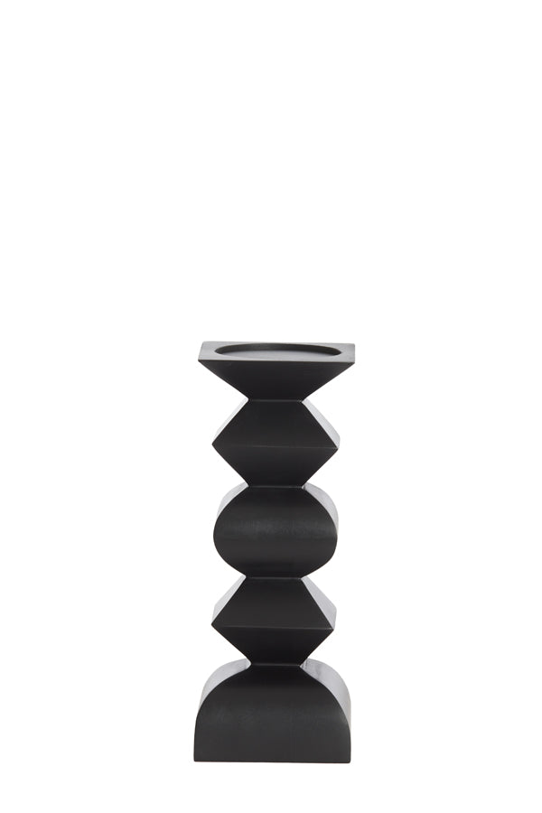 Candle holder 10,5x26 cm ALVERCA wood matt black