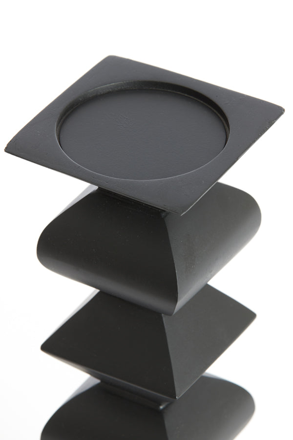 Candle holder 10,5x26 cm ALVERCA wood matt black