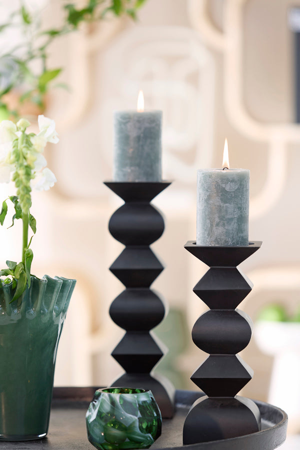 Candle holder 10,5x26 cm ALVERCA wood matt black