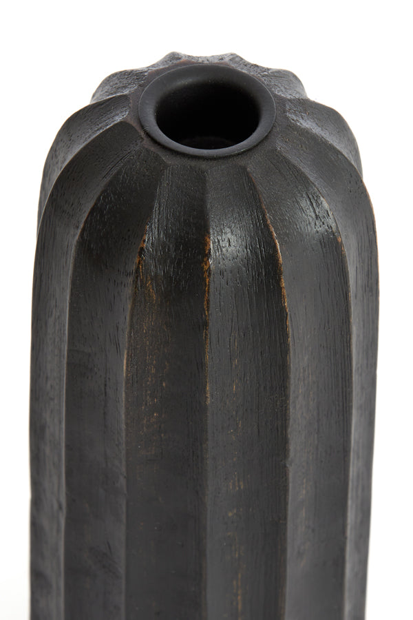 Candle stick 7,5x18,5 cm OFIR wood dark brown