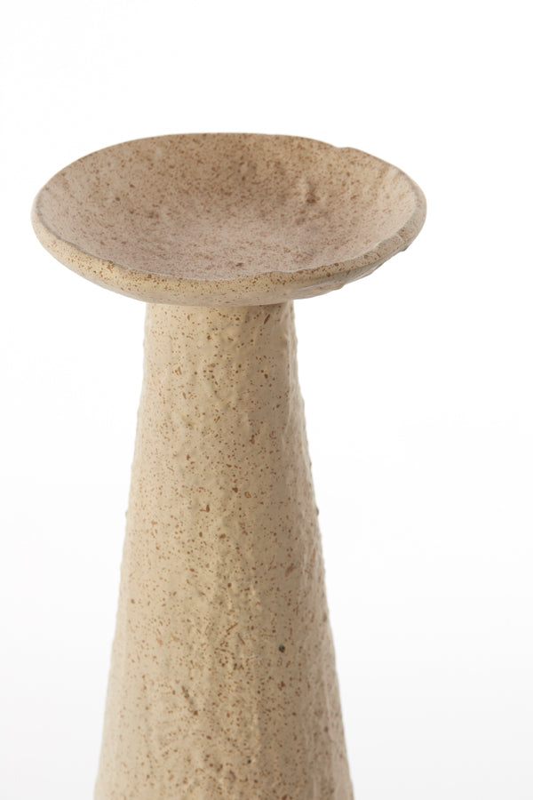 Candle holder 12,5x12x37 cm OTA sand+light brown spotted