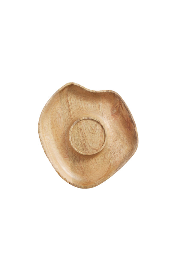 Candle holder 24,5x24,5x4 cm LAGAO wood natural