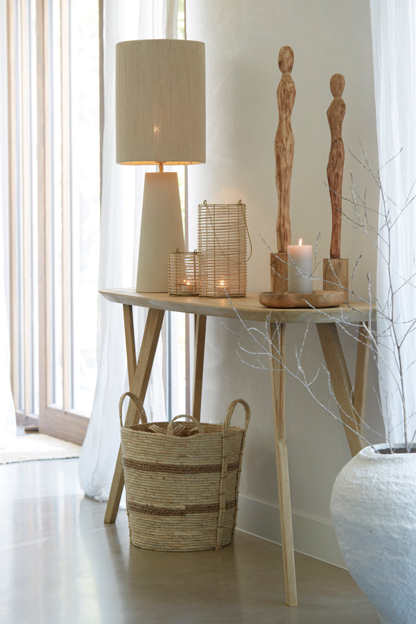 Candle holder 24,5x24,5x4 cm LAGAO wood natural