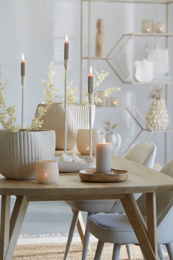 Candle holder 24,5x24,5x4 cm LAGAO wood natural