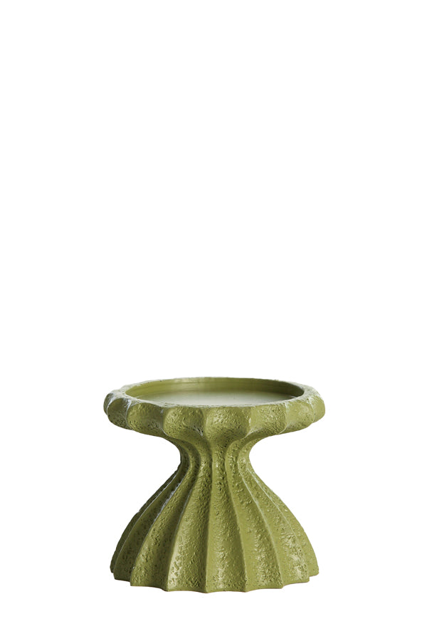 Candle holder 9x7,5 cm SIDARI green