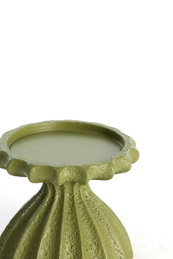 Candle holder 9x7,5 cm SIDARI green