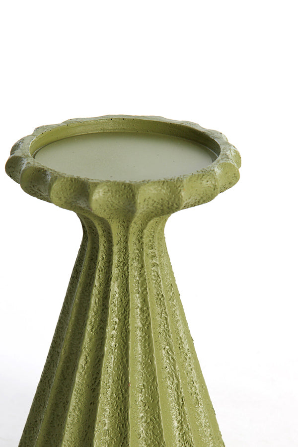 Candle holder 9x14 cm SIDARI green