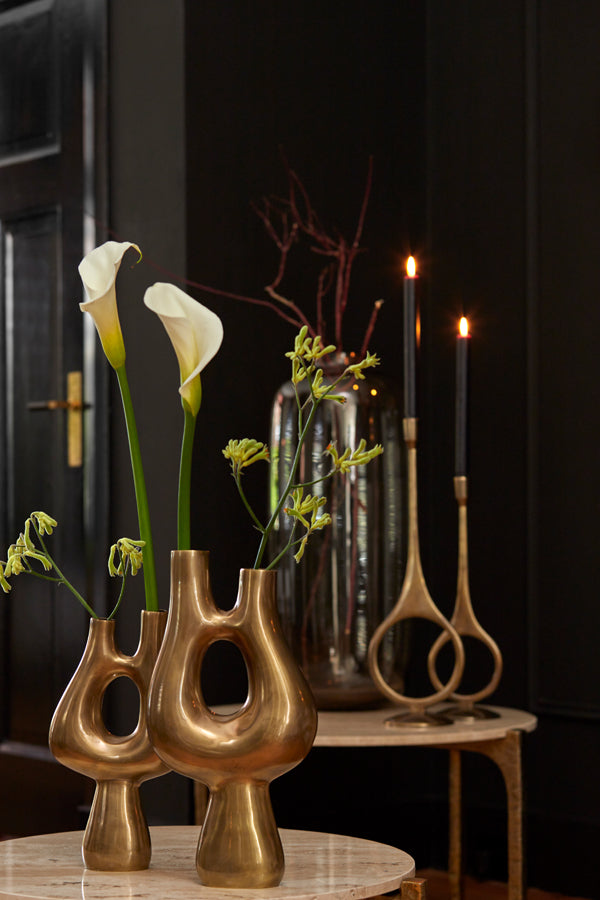 Candle stick 13x55 cm ANTIGA antique bronze
