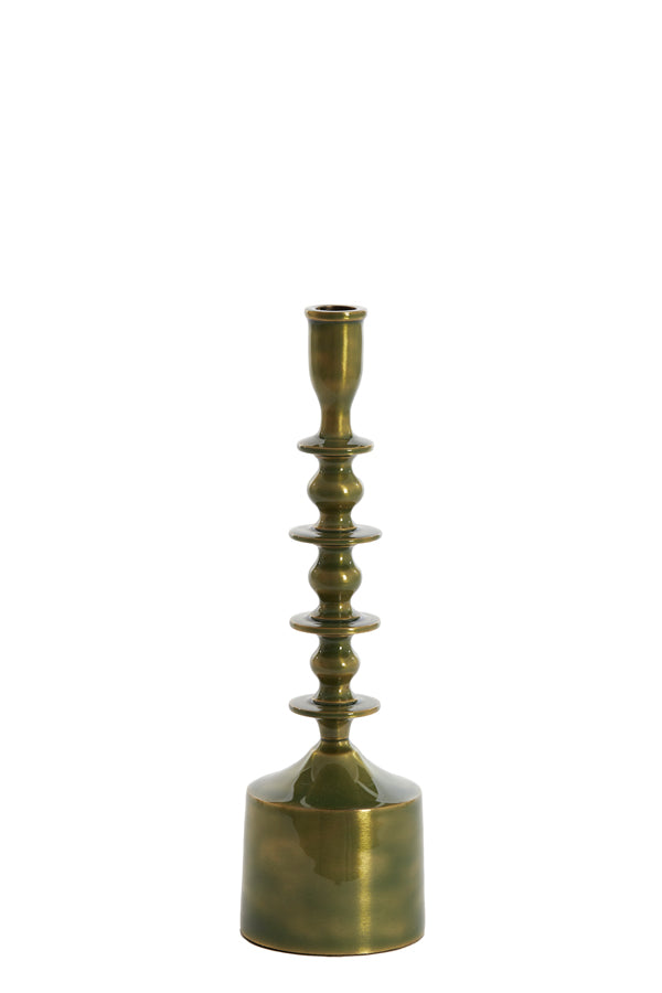 Candle stick 10x34,5 cm MERAKO shiny green gold
