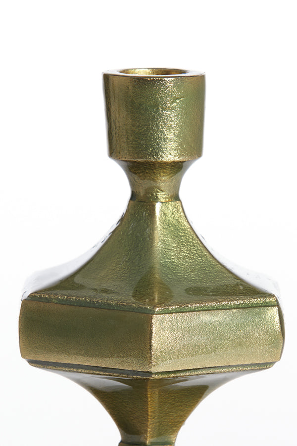 Candle stick 10x9x33 cm WAMBIRI shiny green gold