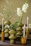 Candle stick 6,5x25 cm THAMYA ocher yellow+gold