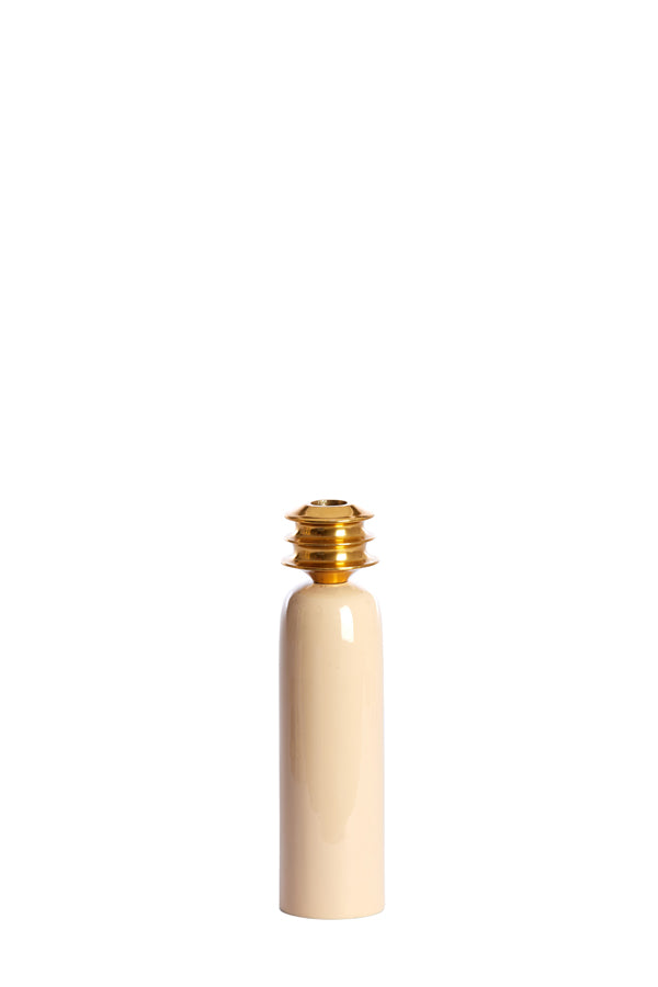 Candle stick 6,5x25 cm THAMYA sand+gold