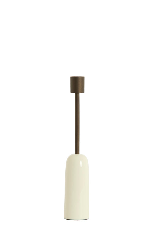 Candle stick 5x28 cm YASILO dark bronze+shiny cream