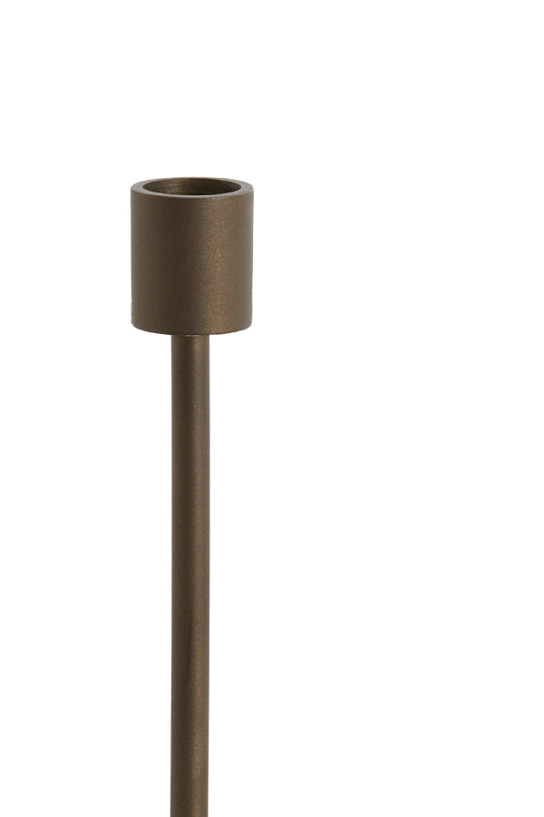 Candle stick 5x28 cm YASILO dark bronze+shiny cream