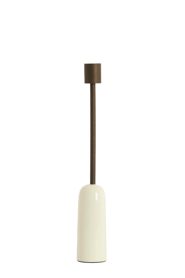 Candle stick 5x33,5 cm YASILO dark bronze+shiny cream