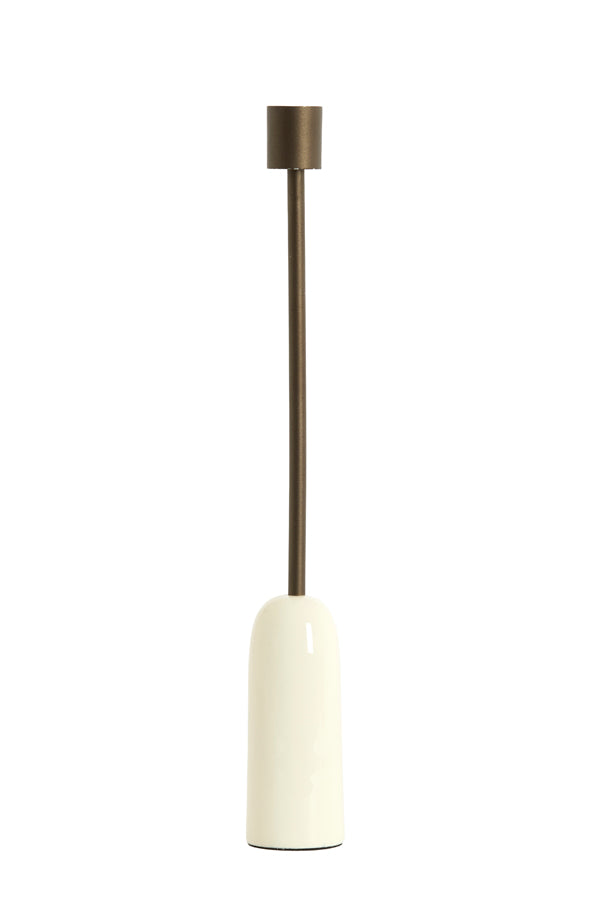 Candle stick 5x38 cm YASILO dark bronze+shiny cream