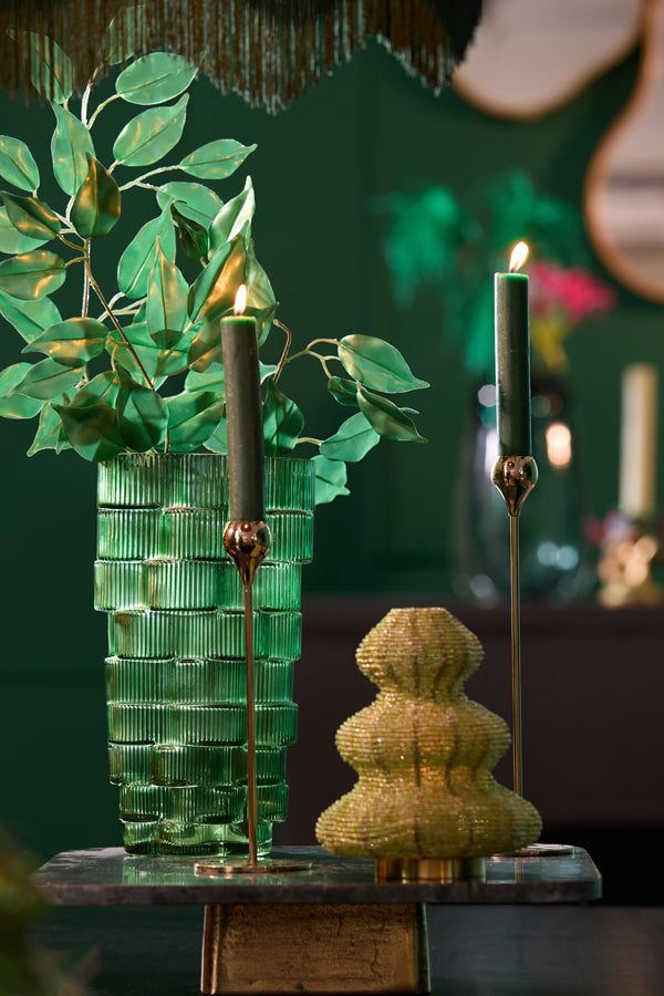 Candle stick 8,5x20 cm SAMUI gold