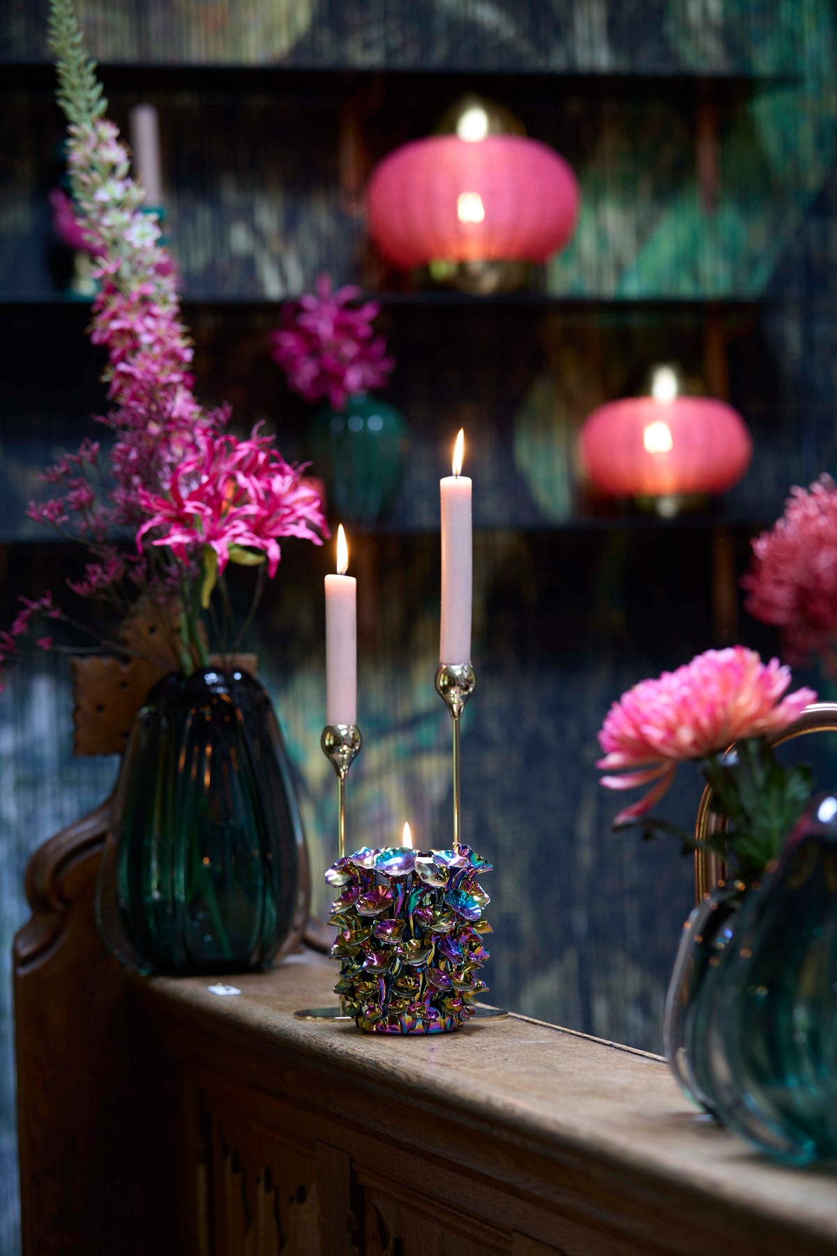 Candle stick 8,5x30 cm SAMUI gold