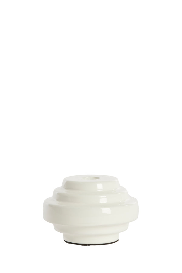 Candle stick 11x7,5 cm WANHATI shiny white