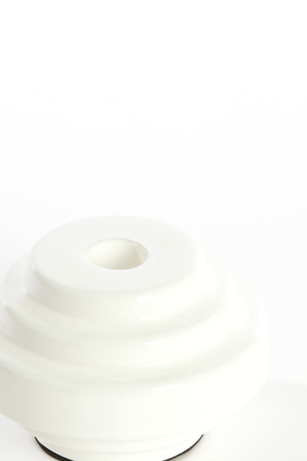 Candle stick 11x7,5 cm WANHATI shiny white