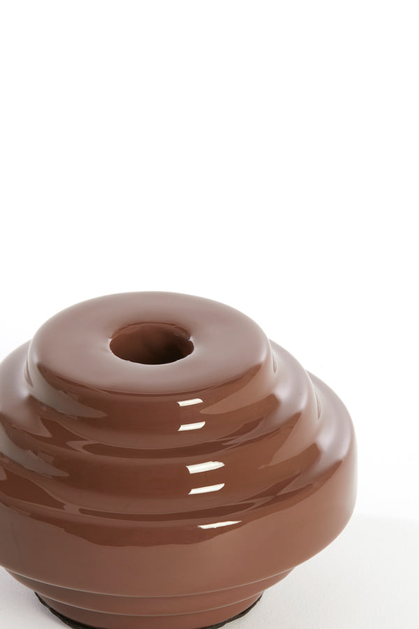 Candle stick 11x7,5 cm WANHATI shiny dark brown
