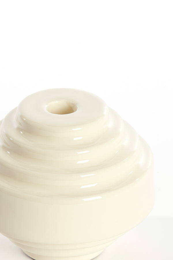 Candle stick 13x10,5 cm WANHATI shiny cream